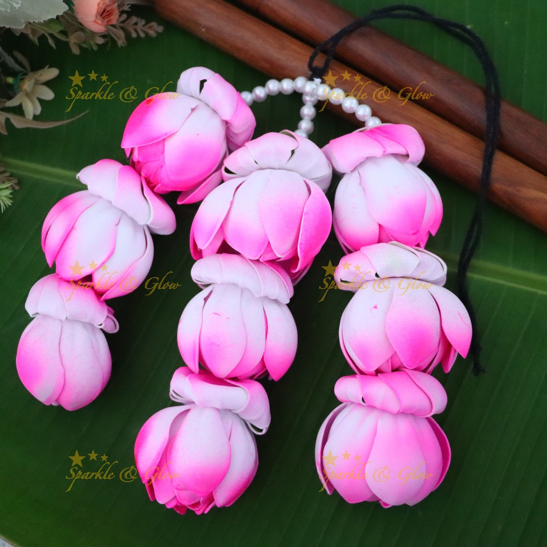 Exquisite Pink Lotus Hair Jewellery for Celebrations