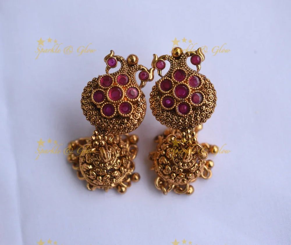 Gold alike layered pearls peacock haram - Sparkle and Glow