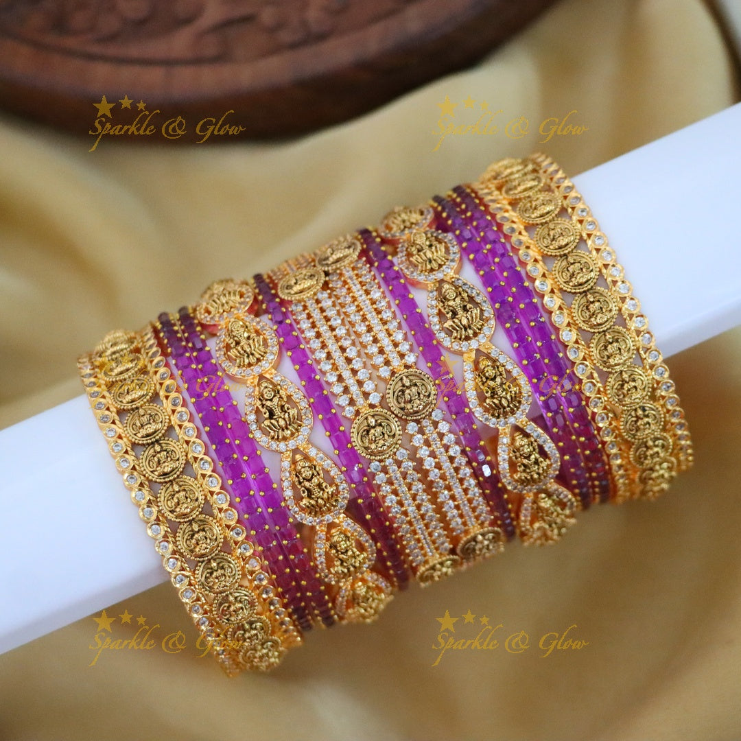 Exquisite Lakshmi Temple Bridal Bangles Collection