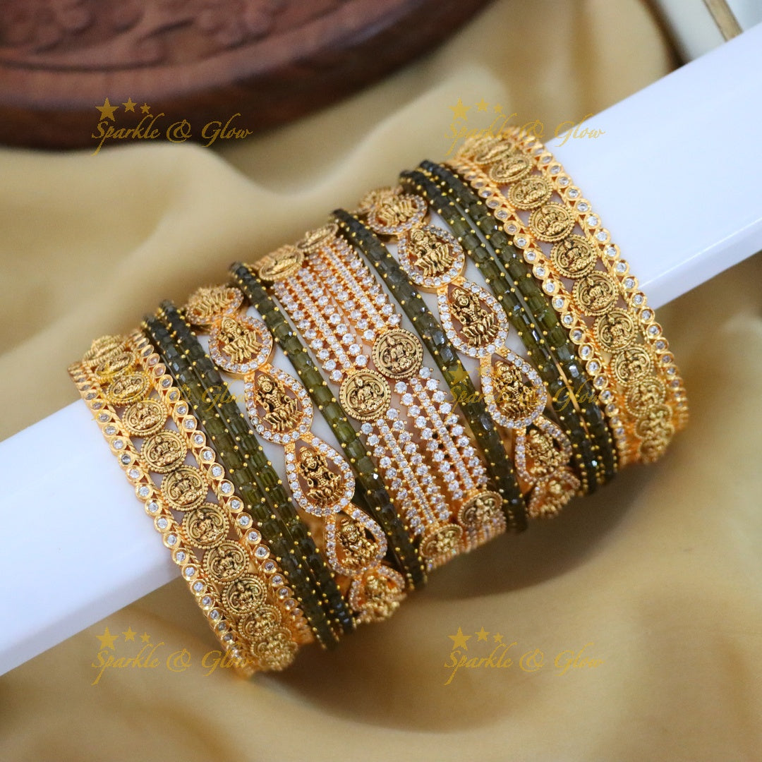 Exquisite Lakshmi Temple Bridal Bangles Collection