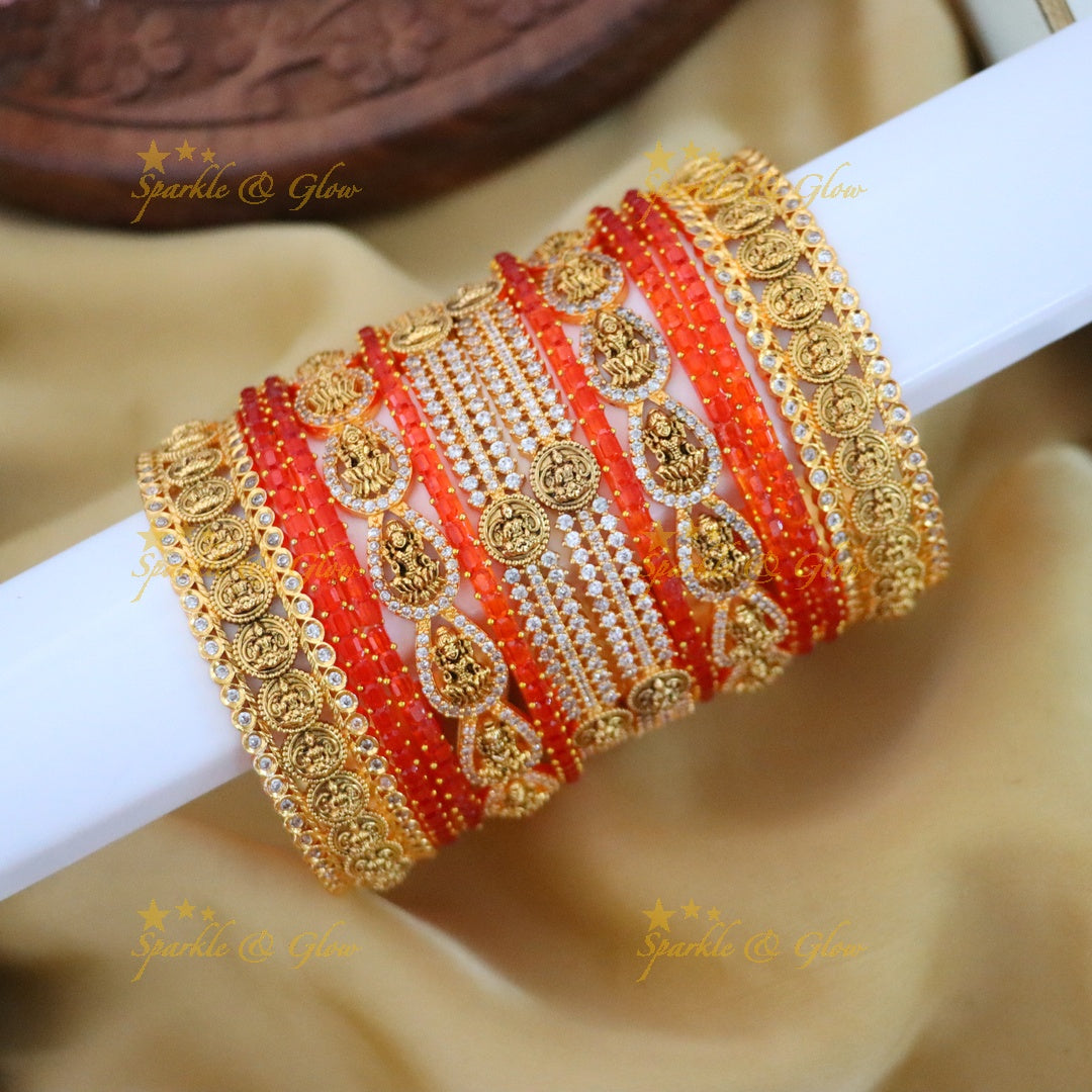 Exquisite Lakshmi Temple Bridal Bangles Collection