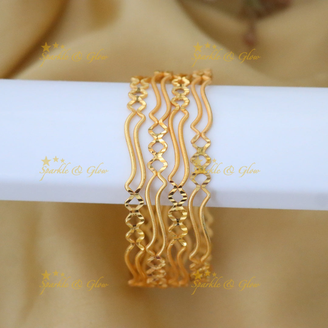 Elegant Kerala Gold-Plated Bangles | Sparkle & Glow