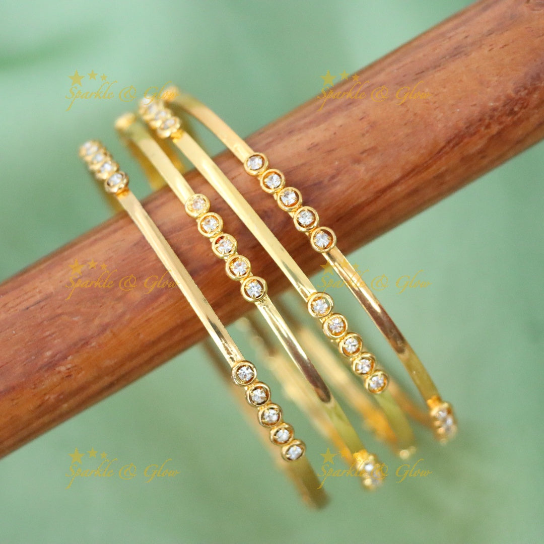 Exquisite Kerala Gold Finish Bangles - Elegance & Tradition