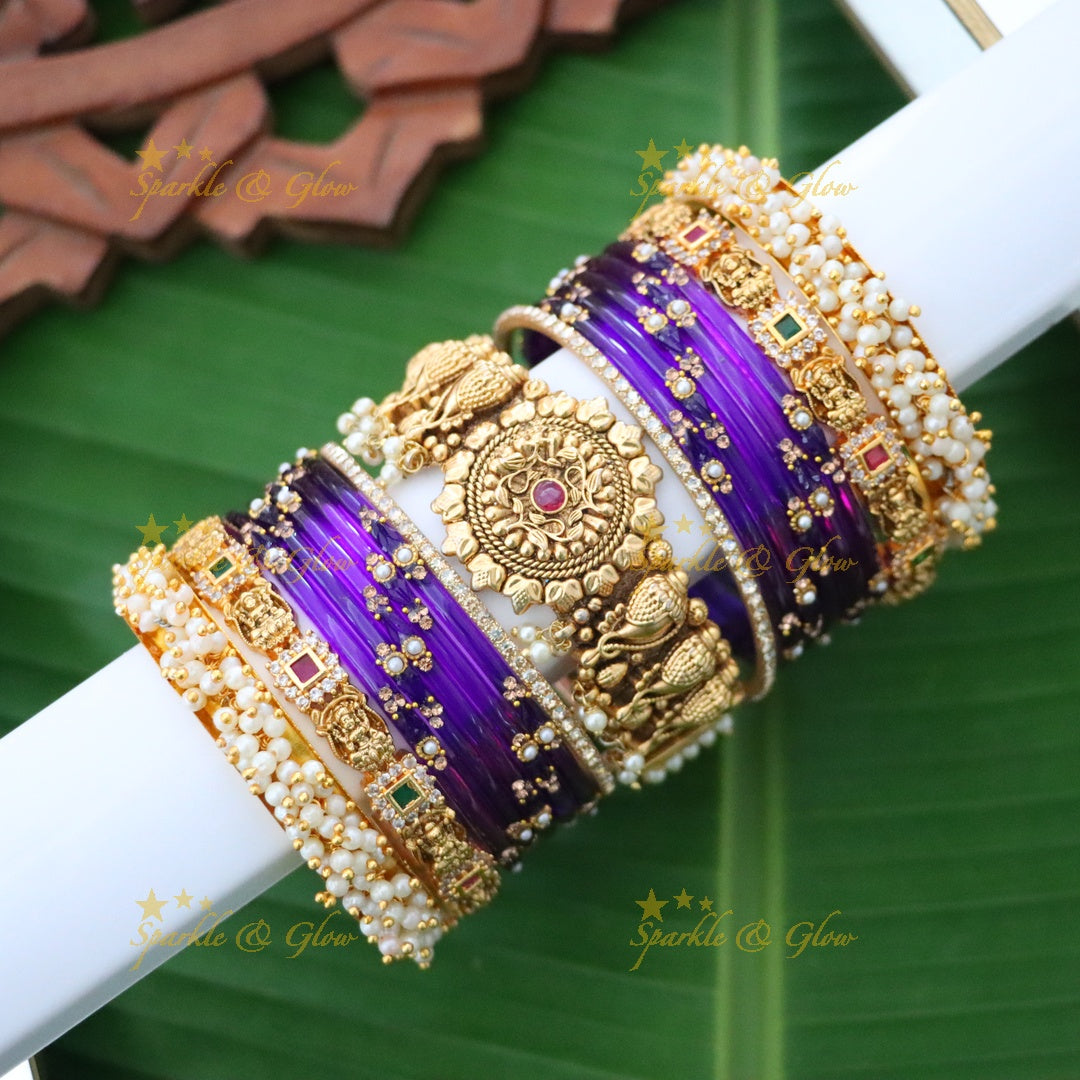 Vibrant Peacock & Lakshmi Imitation Bangles