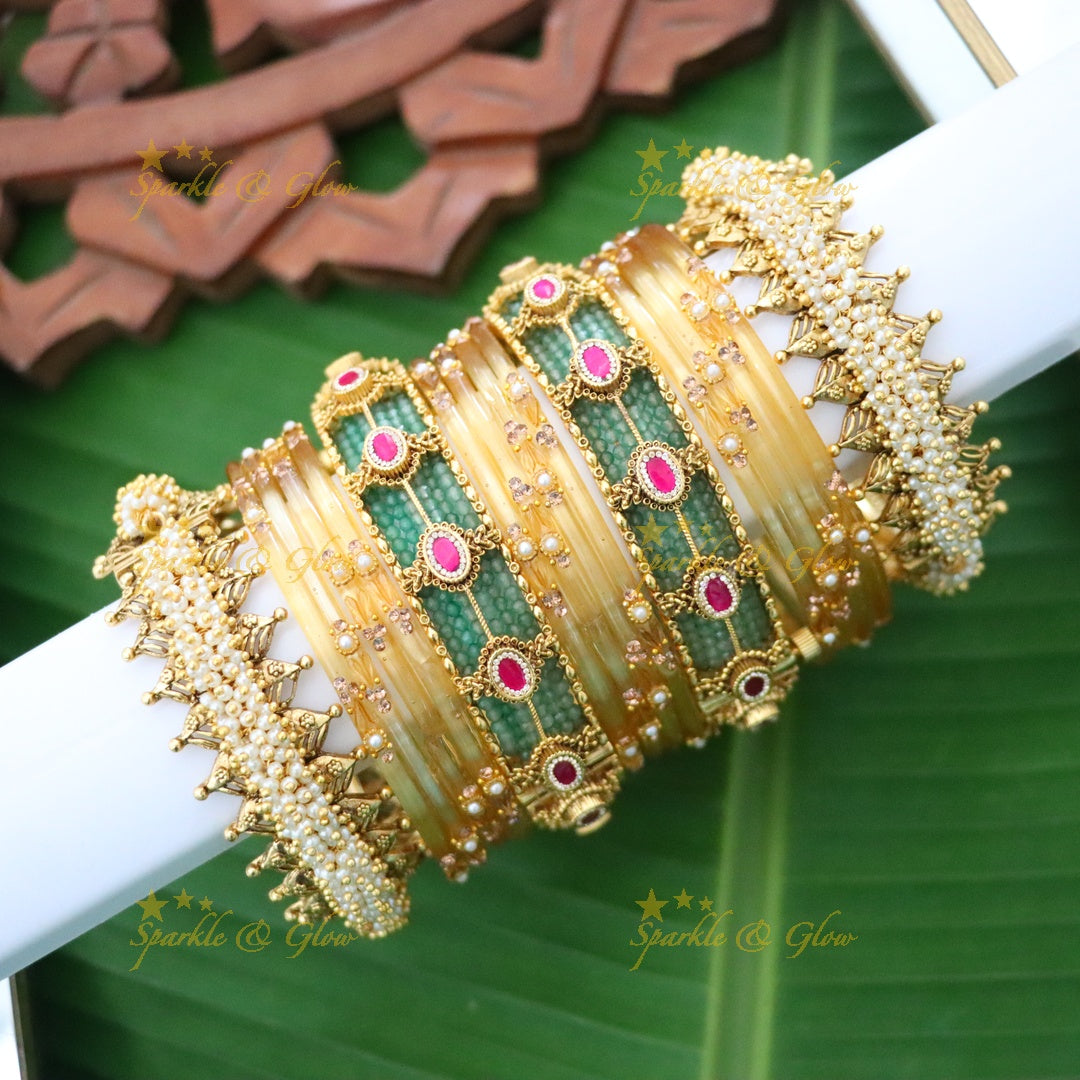 Elegant Kundan Bridal Bangles Set for Special Occasions