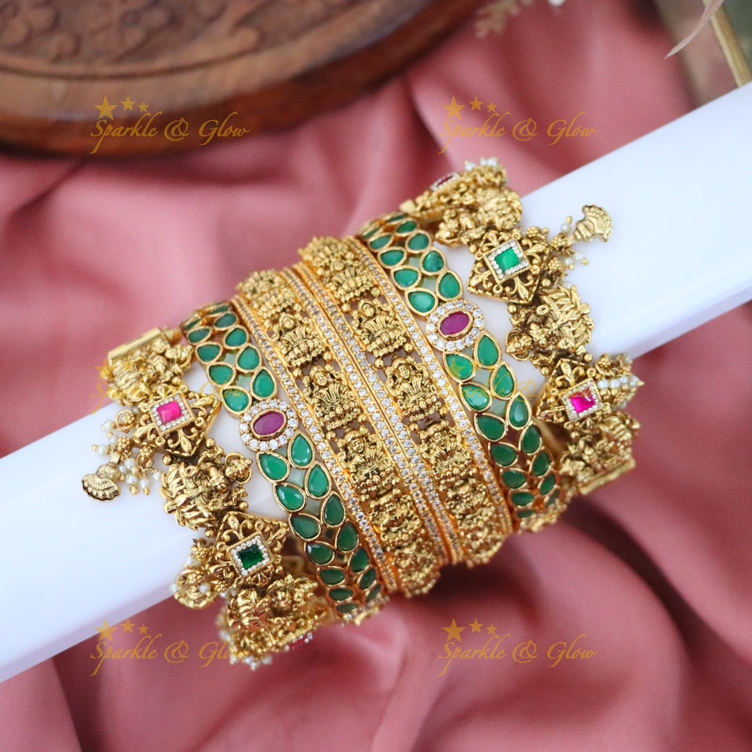Exquisite Temple Bangles for Brides – Premium Imitation Jewelry