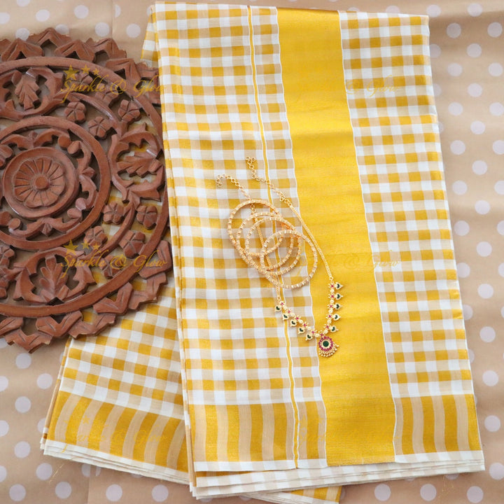Exquisite Kerala Saree with Gold Details for Celebrations