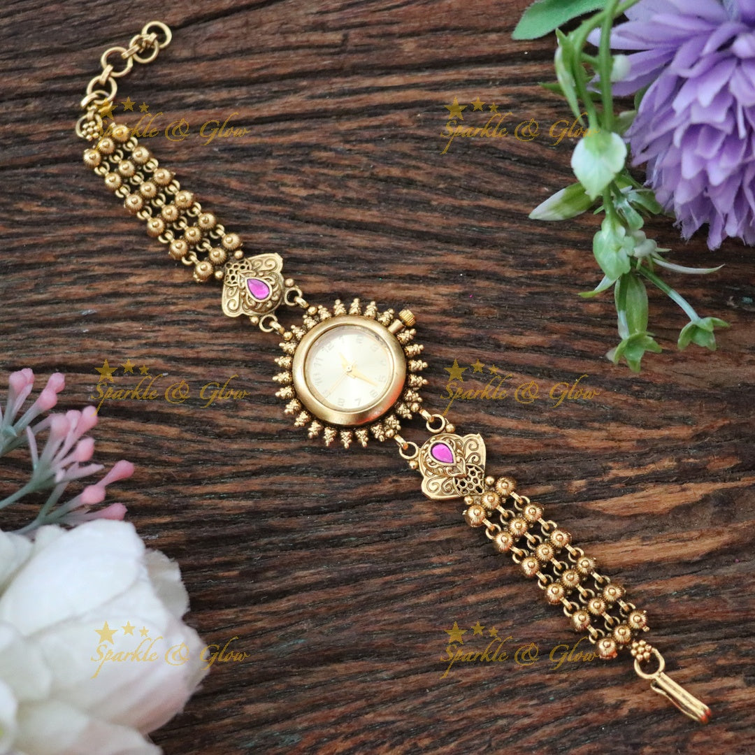 Exquisite Gold-Plated Watch Bracelet for Celebrations