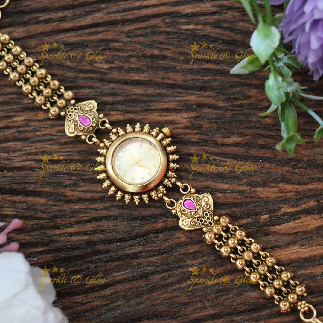 Exquisite Gold-Plated Watch Bracelet for Celebrations