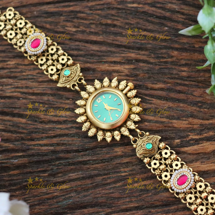 Exquisite Gold Bridal Bracelet Watch – Sparkle & Glow