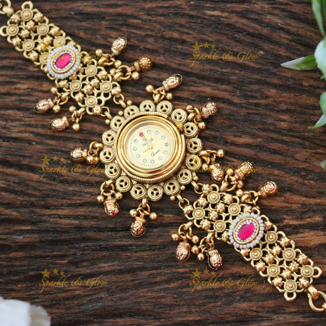 Elegant Gold Imitation Bracelet Watch for Weddings