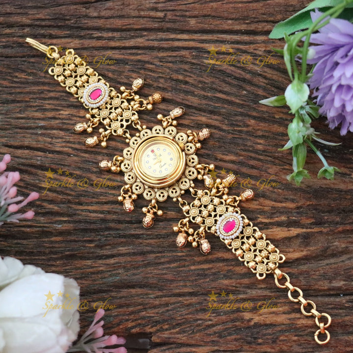 Elegant Gold Imitation Bracelet Watch for Weddings