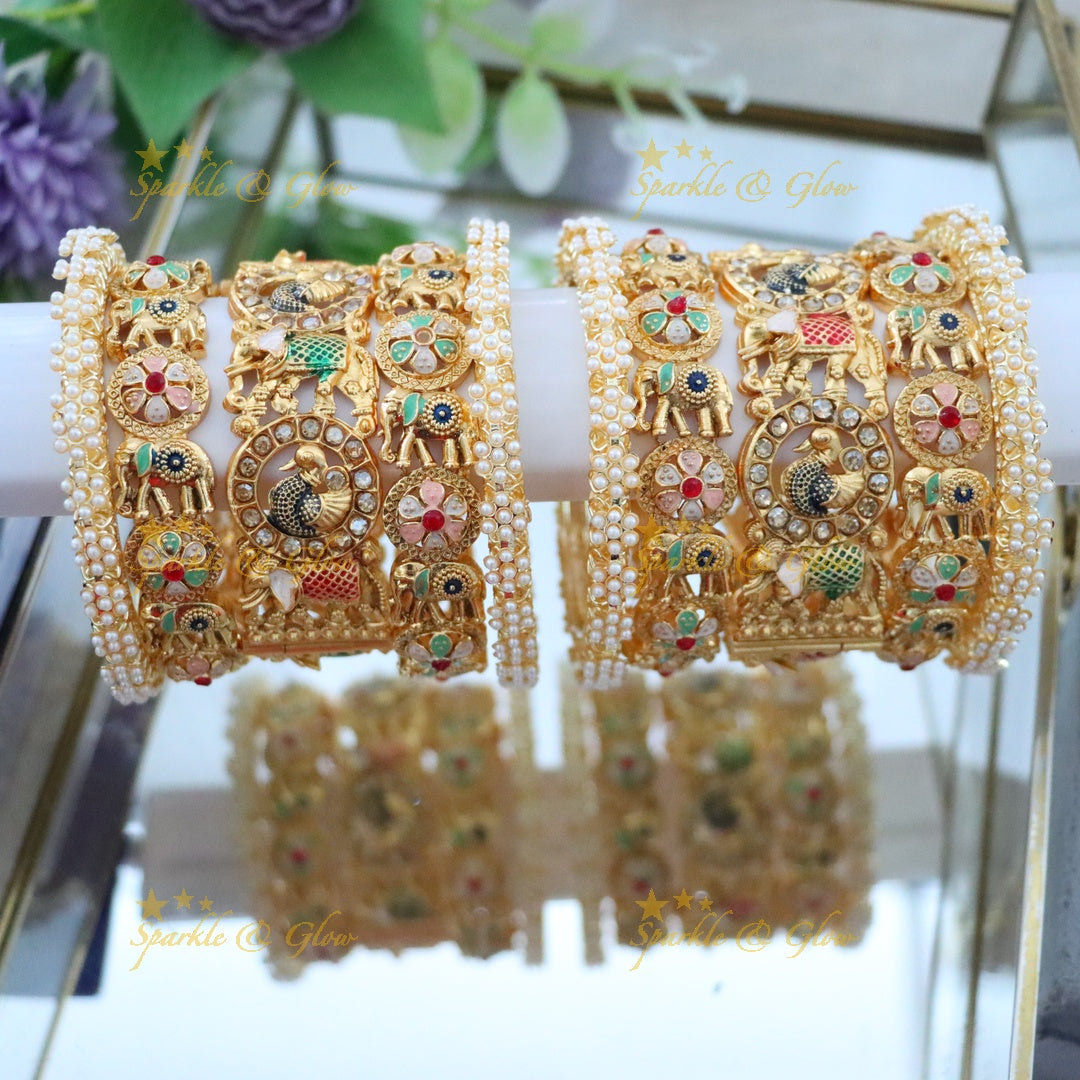 Glamorous Gold Plated Bangles for Weddings & Festivals