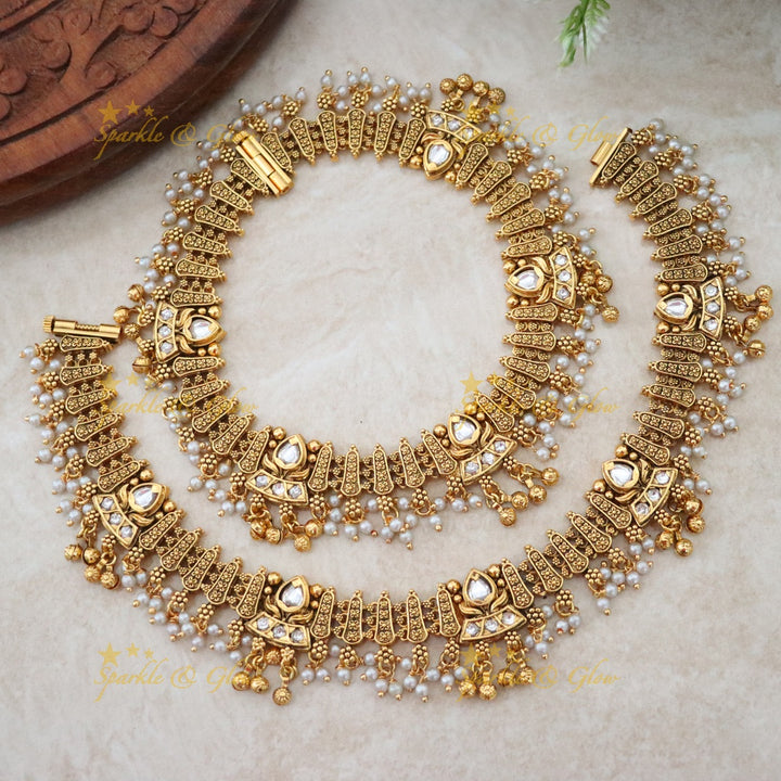 Exquisite Gold-Plated Bridal Anklets - Sparkle & Glow