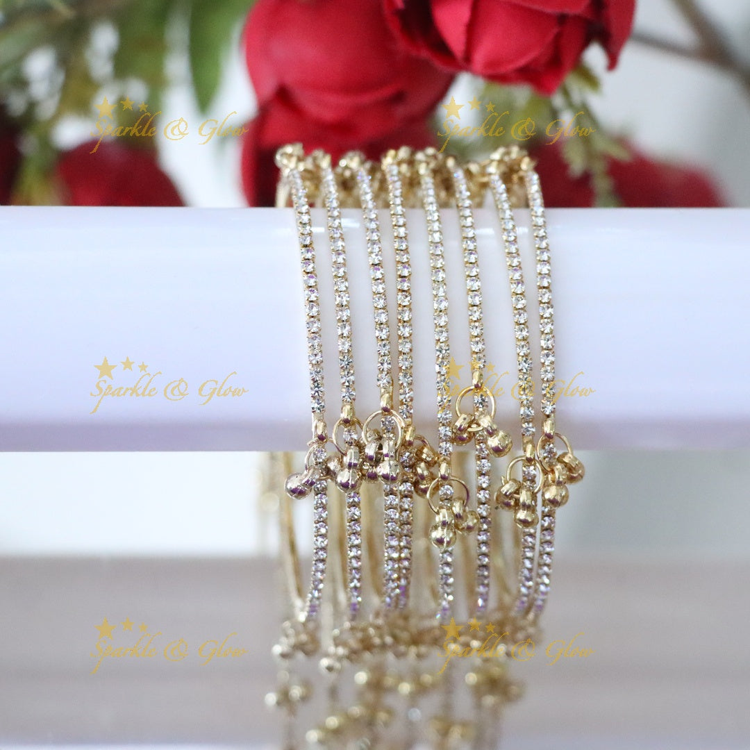 Gold-Plated Bangles with Stones | Festive Collection