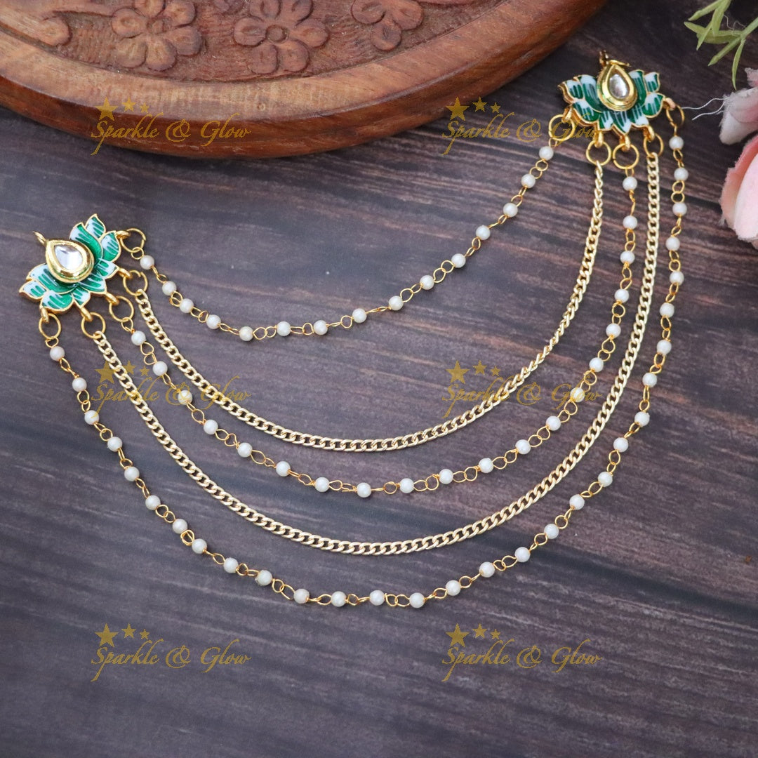 Stunning Pearl & Kundan Bridal Hair Accessory