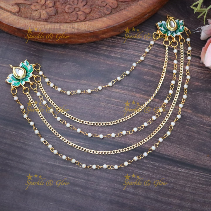 Stunning Pearl & Kundan Bridal Hair Accessory