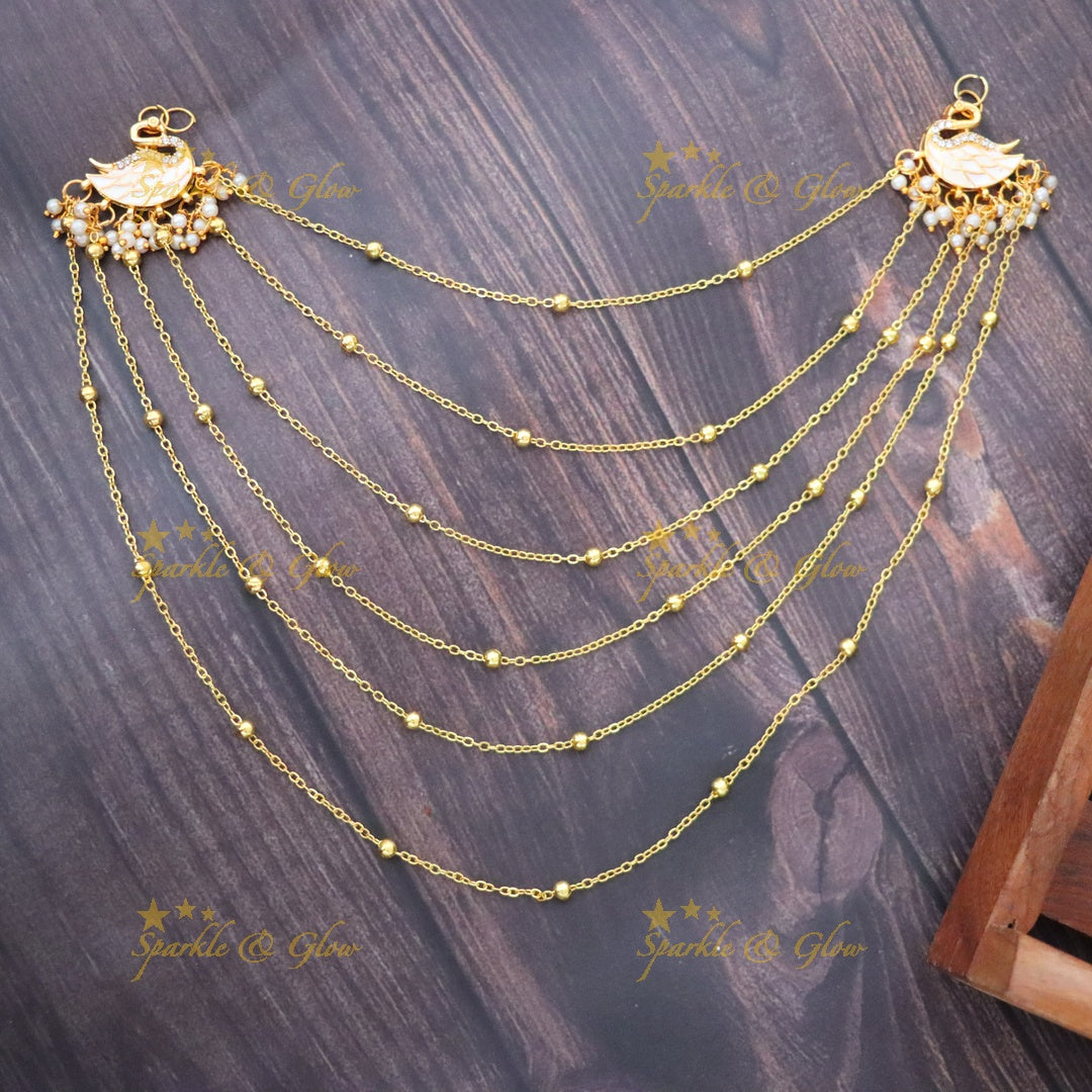 Exquisite Peacock Hair Chain for Festive Elegance