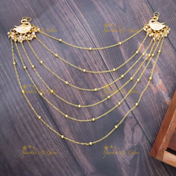 Exquisite Peacock Hair Chain for Festive Elegance