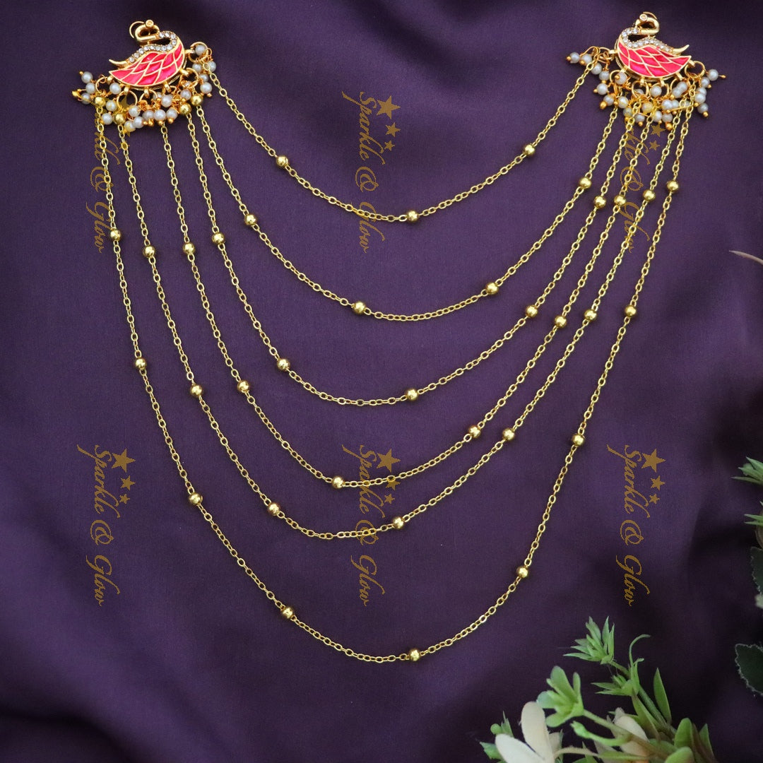 Exquisite Peacock Hair Chain for Festive Elegance