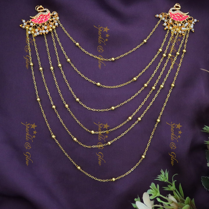 Exquisite Peacock Hair Chain for Festive Elegance