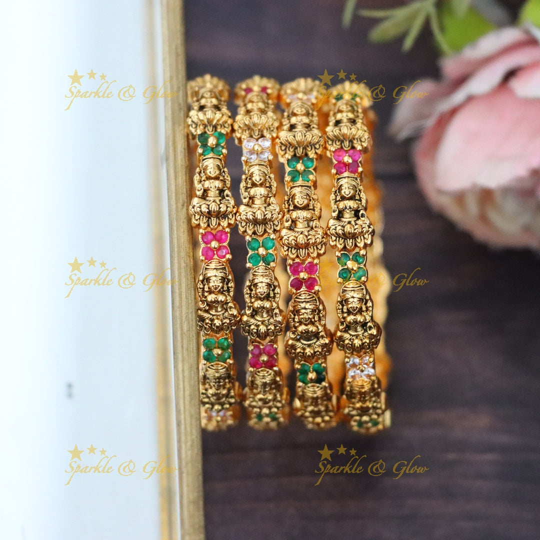 Exquisite Temple Idol Gold Bangles for Festive Celebrations