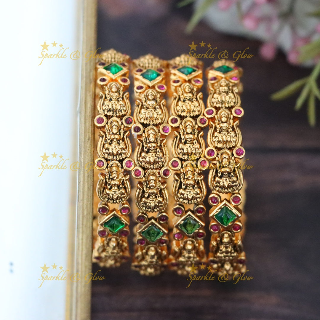 Elegant Temple Gold Bangles for Festive Celebrations