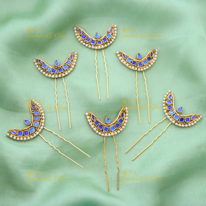 Exquisite Gold and Pink Wedding Hairpin Set