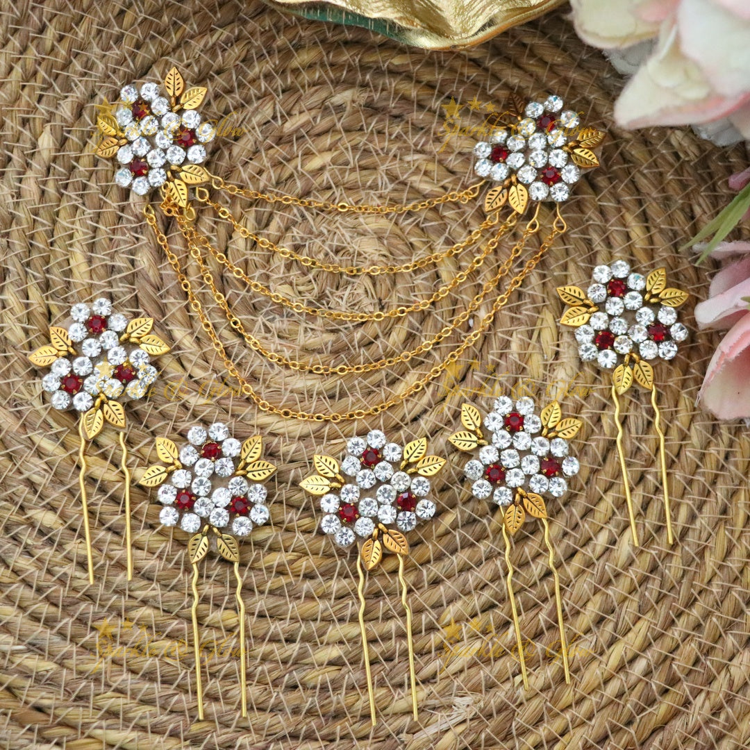 Elegant Festive Floral Hair Accessories Set