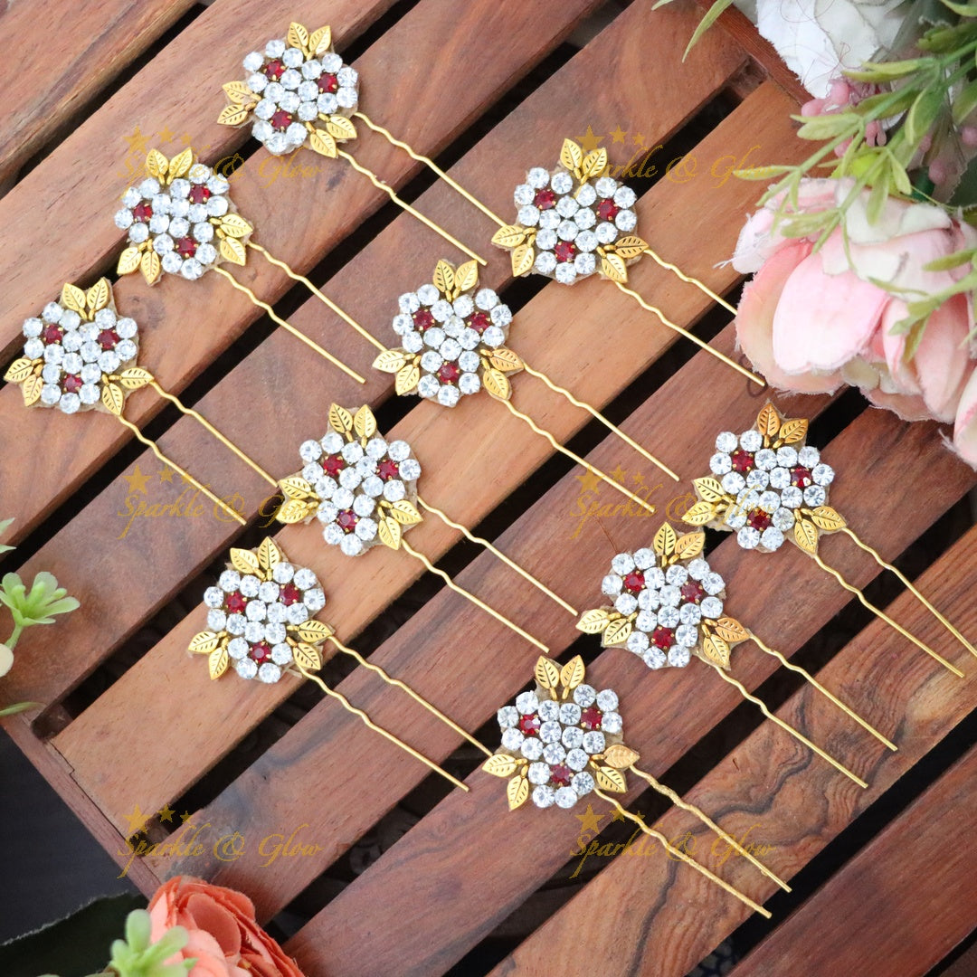 Exquisite Floral Hairpins for Festive Elegance