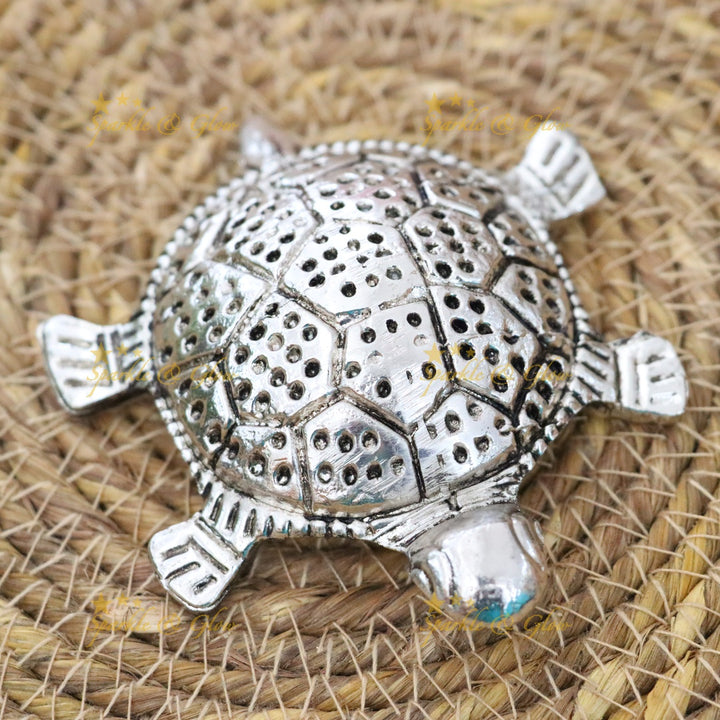 Elegant Silver-Plated Tortoise Return Gift