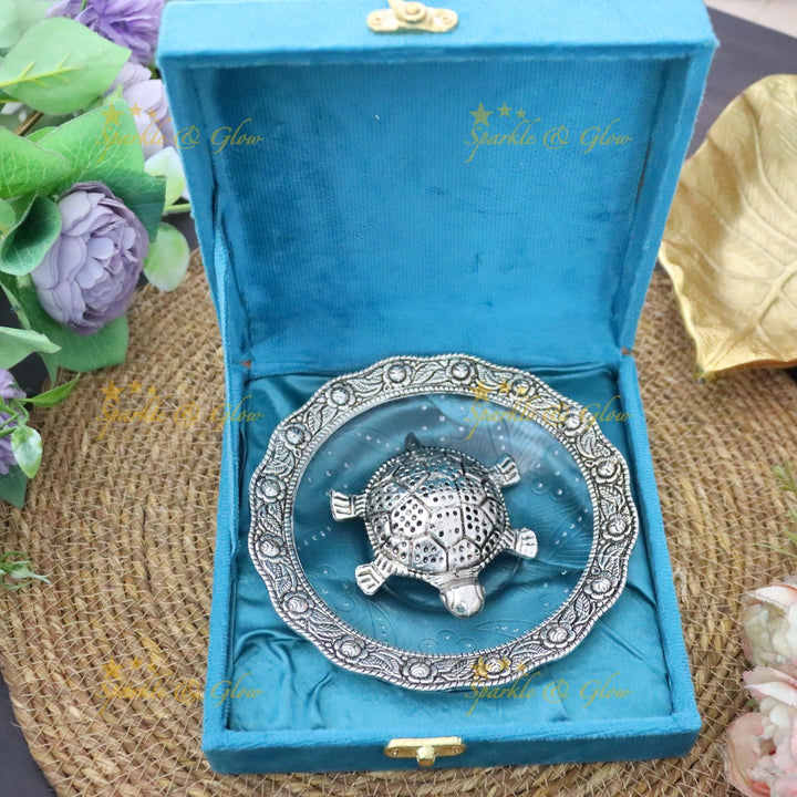 Elegant Silver-Plated Tortoise Return Gift