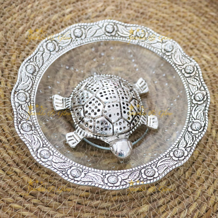 Elegant Silver-Plated Tortoise Return Gift