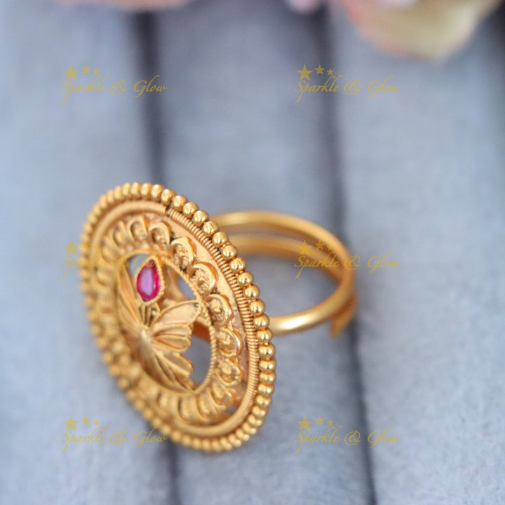 Elegant Gold Plated Butterfly Ring for Weddings