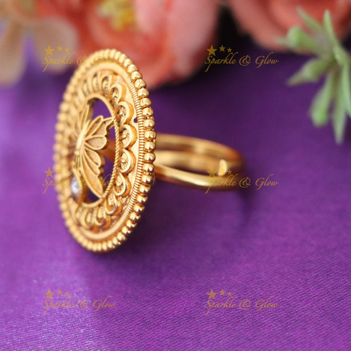 Elegant Gold Plated Butterfly Ring for Weddings
