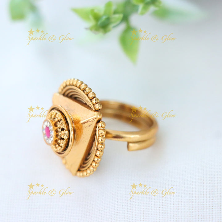 Elegant Gold Finger Ring for Weddings & Festivals