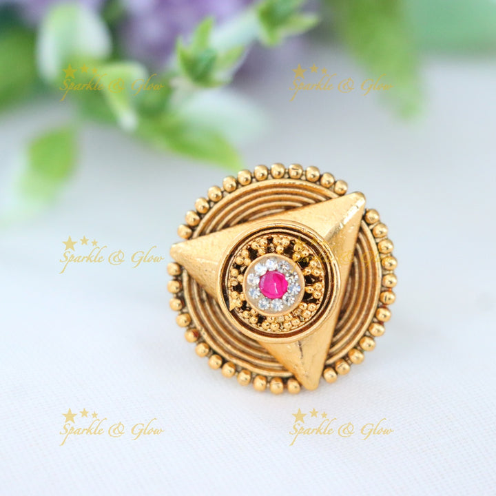 Elegant Gold Finger Ring for Weddings & Festivals