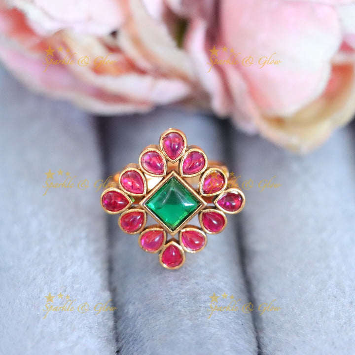 Exquisite Gold-Plated Gemstone Ring | Sparkle & Glow