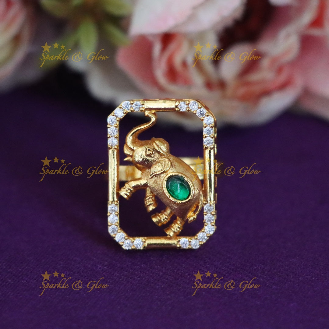 Exquisite Gold Elephant Ring | Festive Jewellery Collection