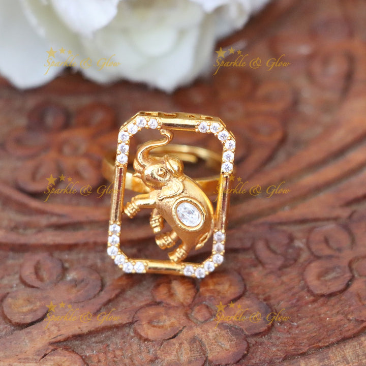 Exquisite Gold Elephant Ring | Festive Jewellery Collection
