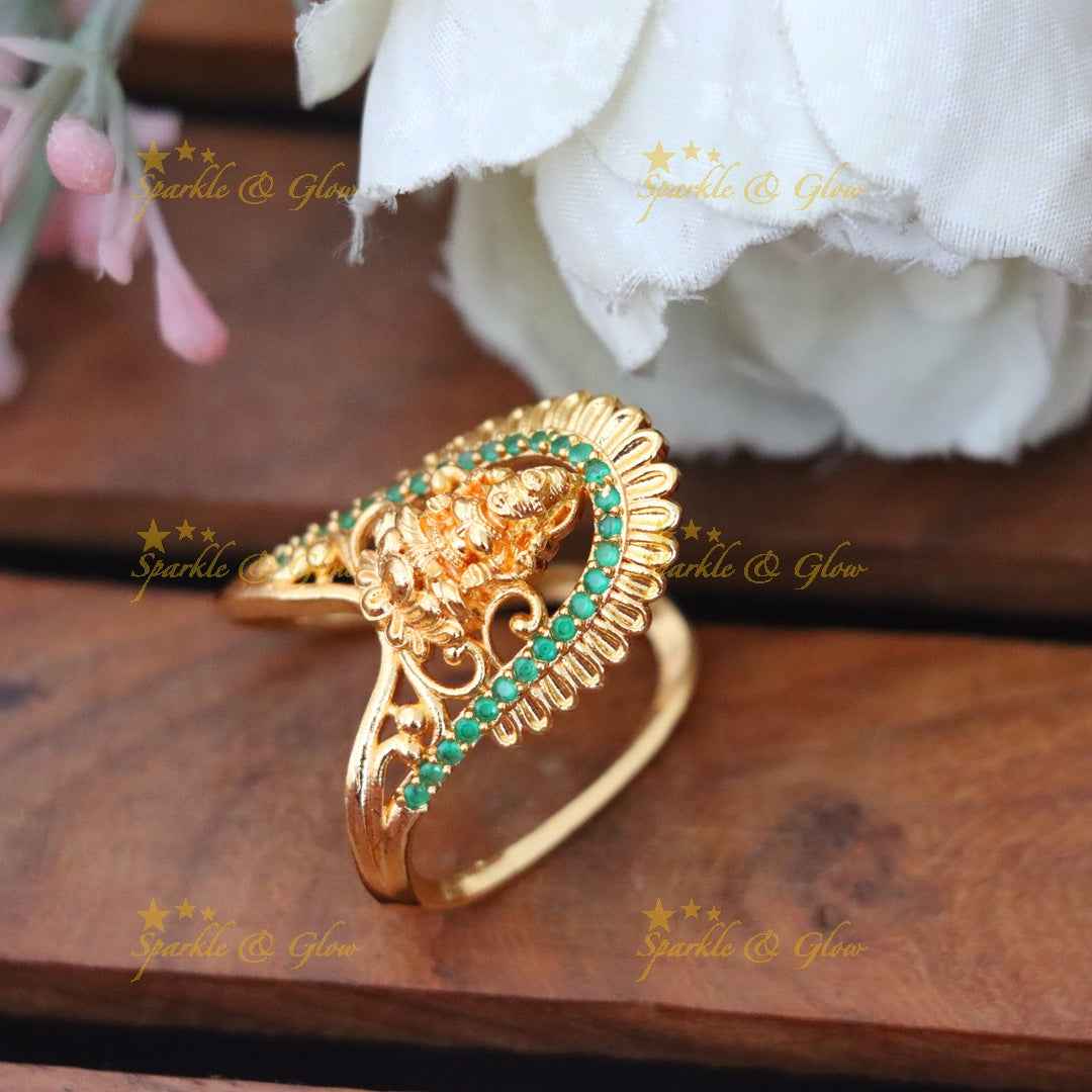 Radiant Gold Temple Ring Perfect for Celebrations