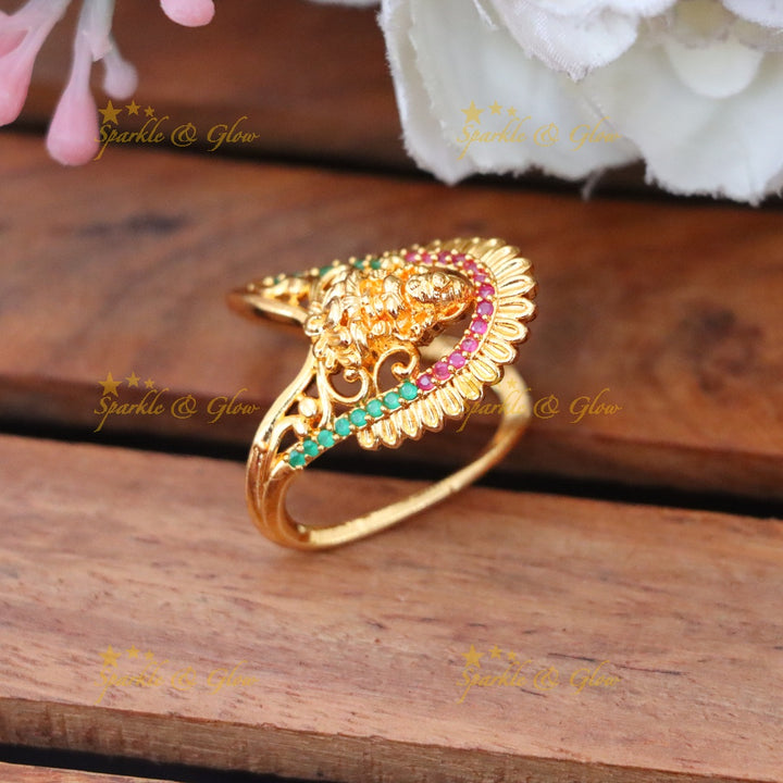 Radiant Gold Temple Ring Perfect for Celebrations