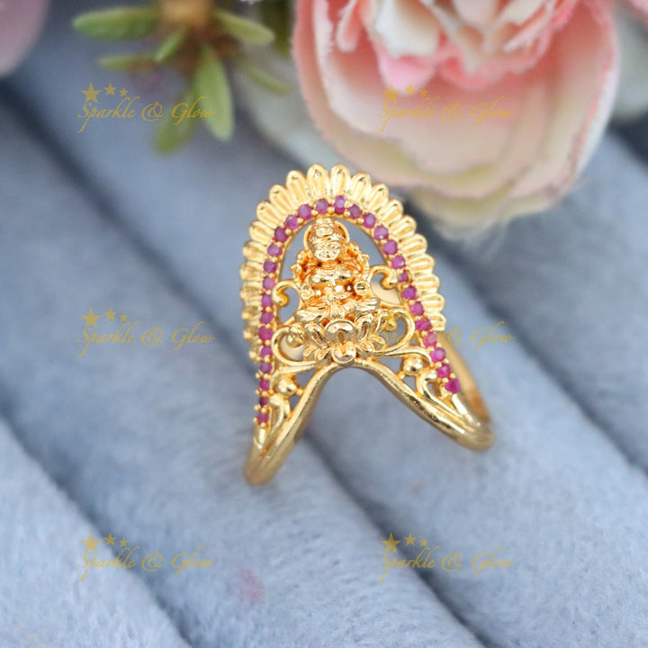 Radiant Gold Temple Ring Perfect for Celebrations