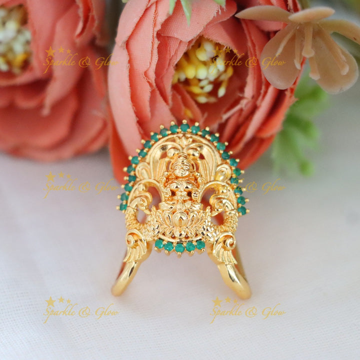 Exquisite Gold Temple Finger Ring - Celebrate Tradition