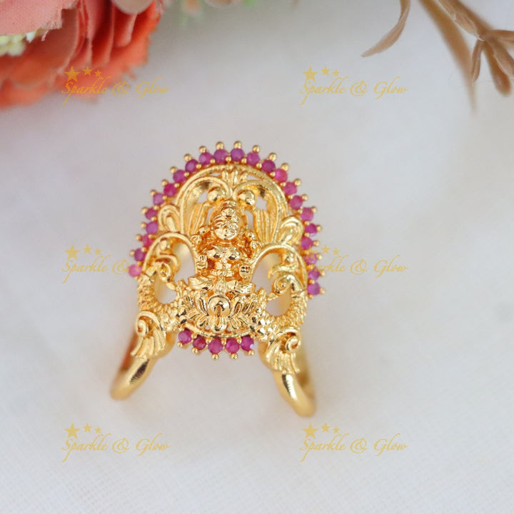 Exquisite Gold Temple Finger Ring - Celebrate Tradition