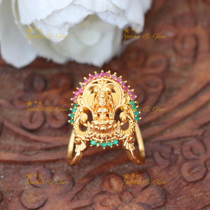 Exquisite Gold Temple Finger Ring - Celebrate Tradition