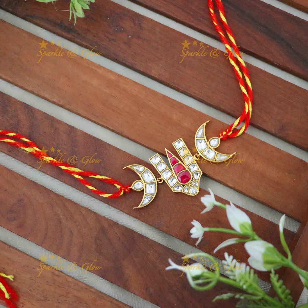 Elegant Gold-Plated Rakhi for a Festive Celebration