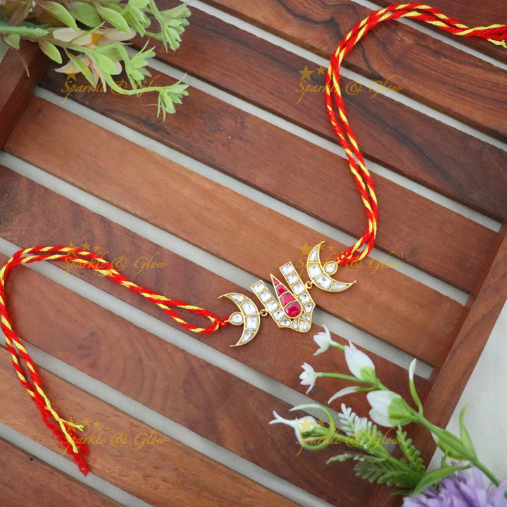 Elegant Gold-Plated Rakhi for a Festive Celebration