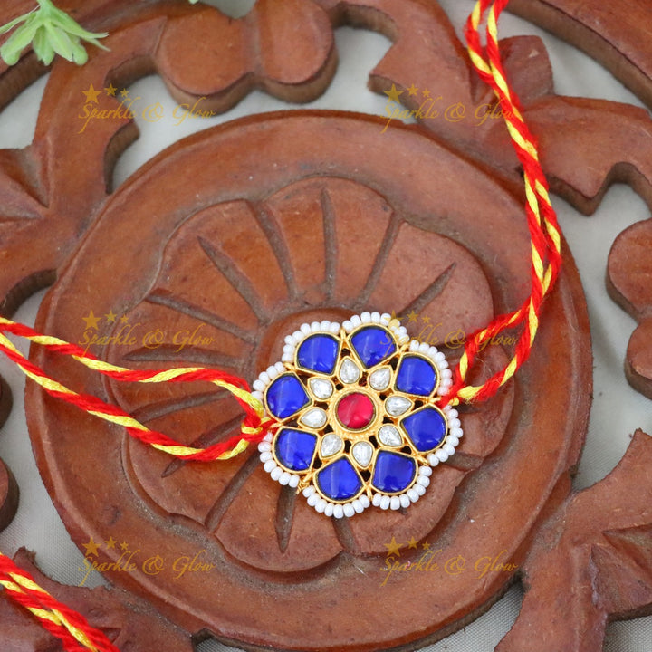Exquisite Blue & Gold Rakhi for Festive Celebrations