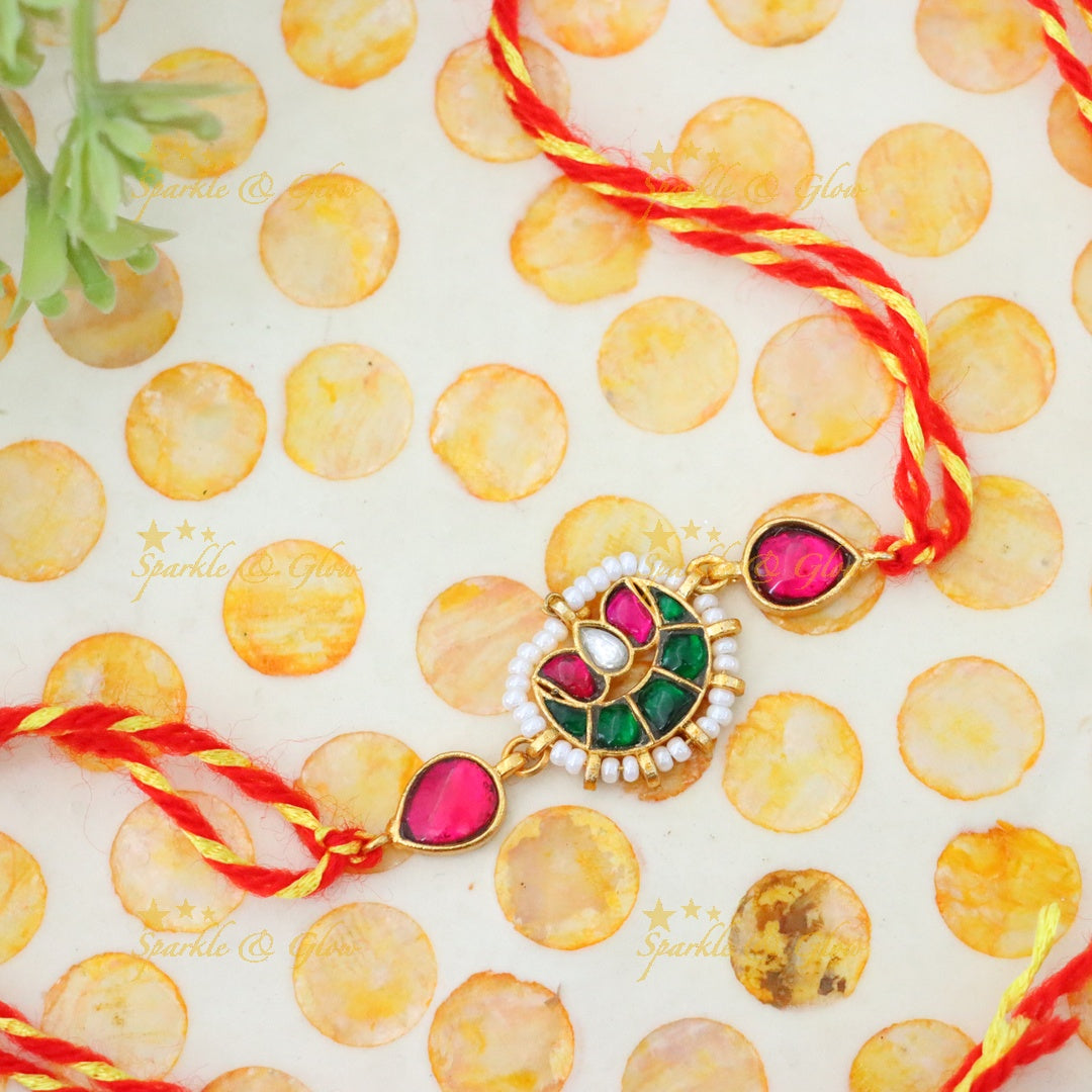 Exquisite Rakhi with Elegant Gemstone Design